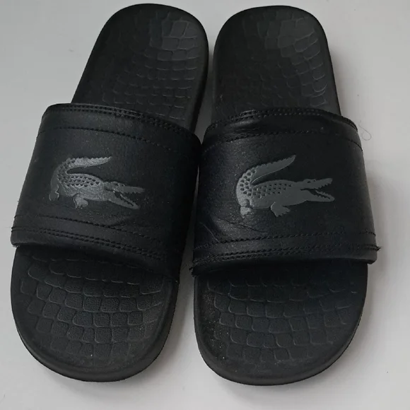 Lacoste Black Crocodile Slide Sandals - Picture 8 of 8